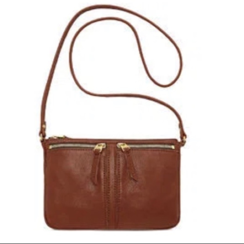 Fossil Erin Brown Leather Crossbody Bag